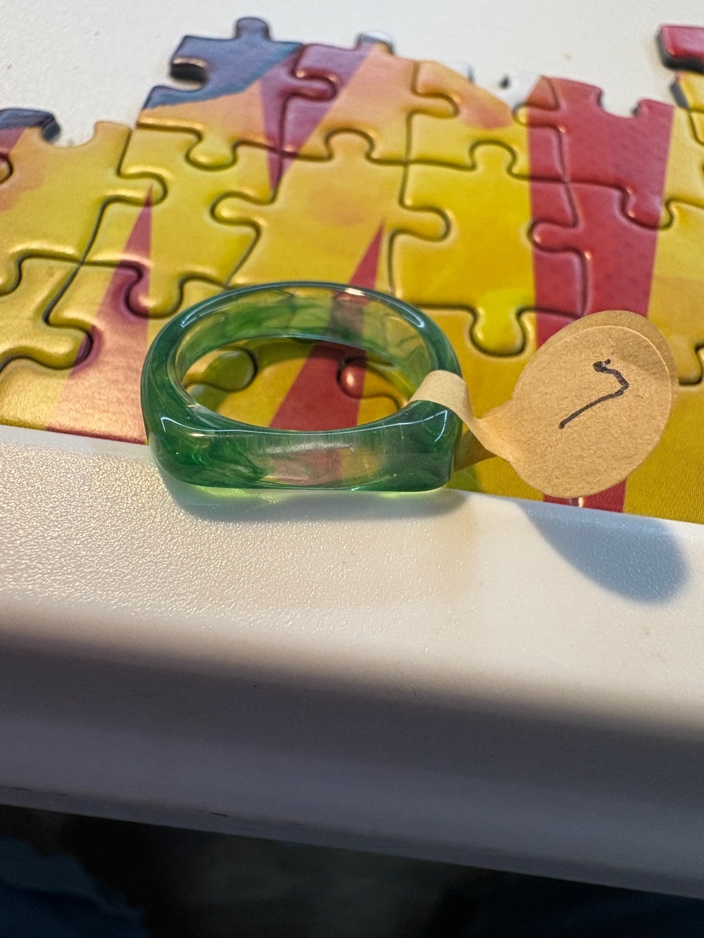Green Resin Women's Ring - Unbranded